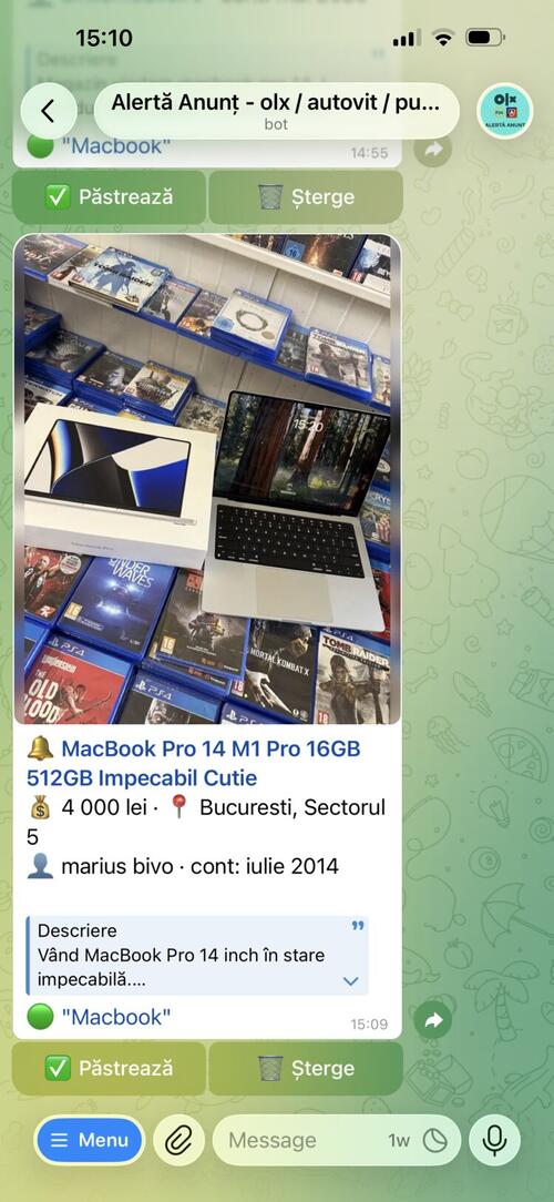 Notificare cu poze și detalii